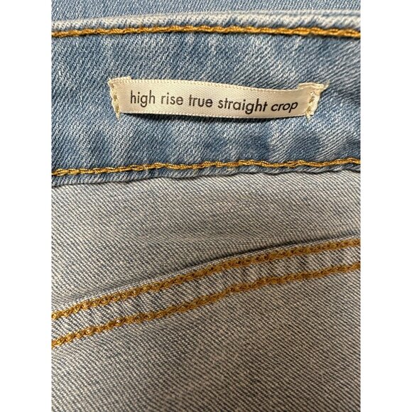 Wrangler Women’s High Rise True Straight Crop Jeans 20W Light Wash Distressed Ra - Picture 5 of 11